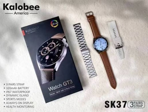 Kalobee GT3 Smart Watch — Brown Leather-Style
