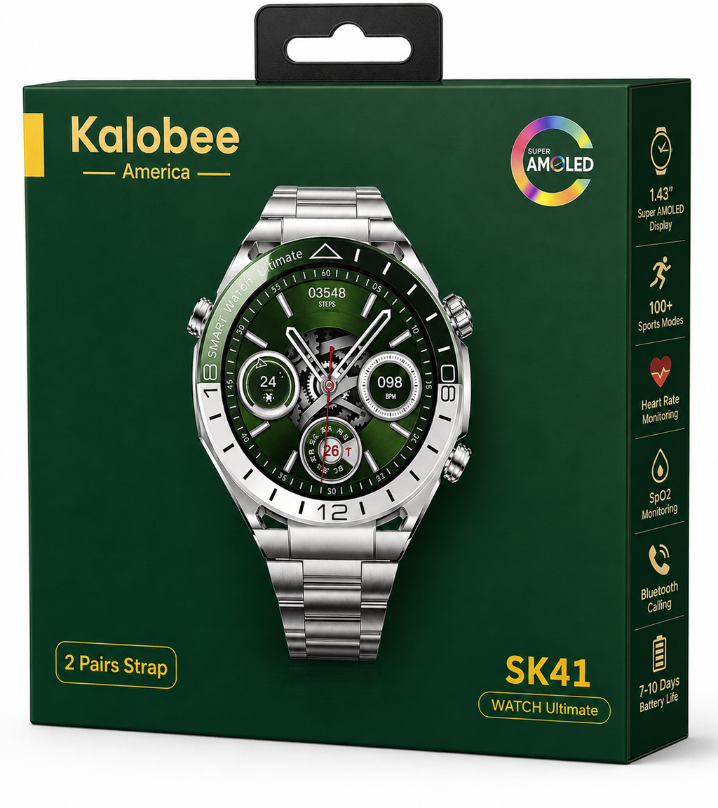 Kalobee SK41 Smart Watch — Steel & Green