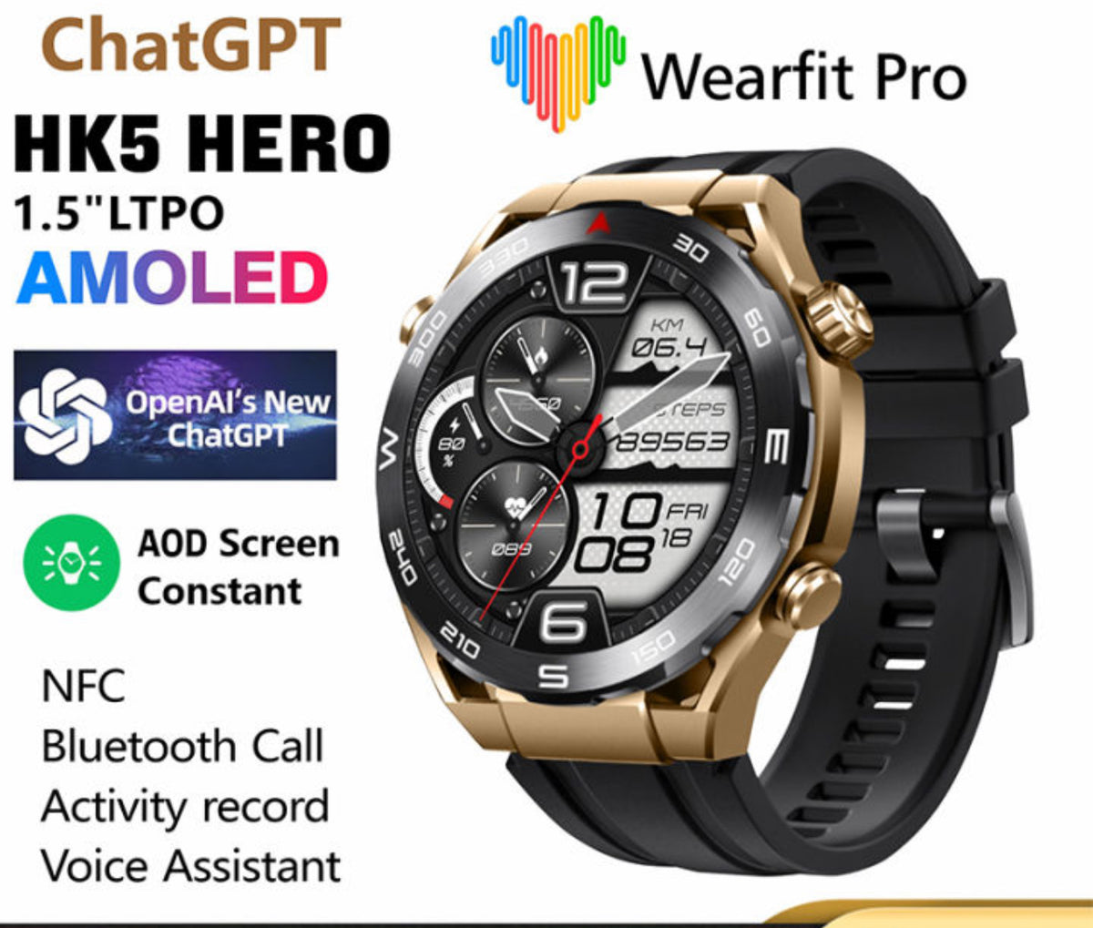 HKS HERO SUPER AMOLED DISPLAY SMART WATCH