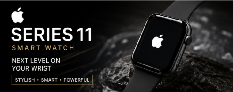 series 11 with logo Smart Watch — Black