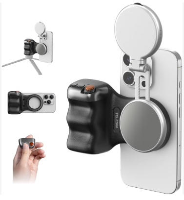 TELESIN Magnetic Phone Camera Holder – Professional Mobile Photography Grip with Magnetic Mount & Shutter Button