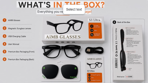 ### S3 ULTRA AI GLASSES — SMART TECHNOLOGY WITH HD CAMERA & VIDEO RECORDING  **Capture Every Moment. Stay Connected. Experience Smart Technology.**
