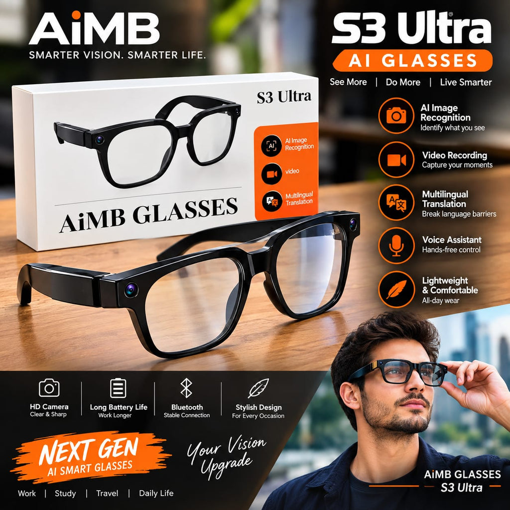 ### S3 ULTRA AI GLASSES — SMART TECHNOLOGY WITH HD CAMERA & VIDEO RECORDING  **Capture Every Moment. Stay Connected. Experience Smart Technology.**