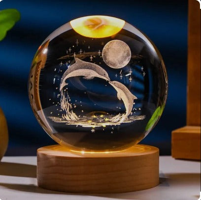 3D Space Crystal Ball Night Lamp